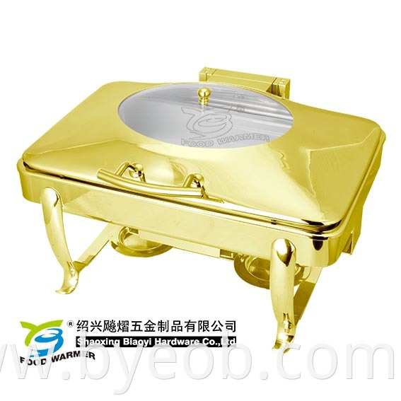 Oblong Gold Chaifng Dish Buffet Frame